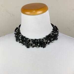 Jerollin Necklace Black Statement Chunky Beaded